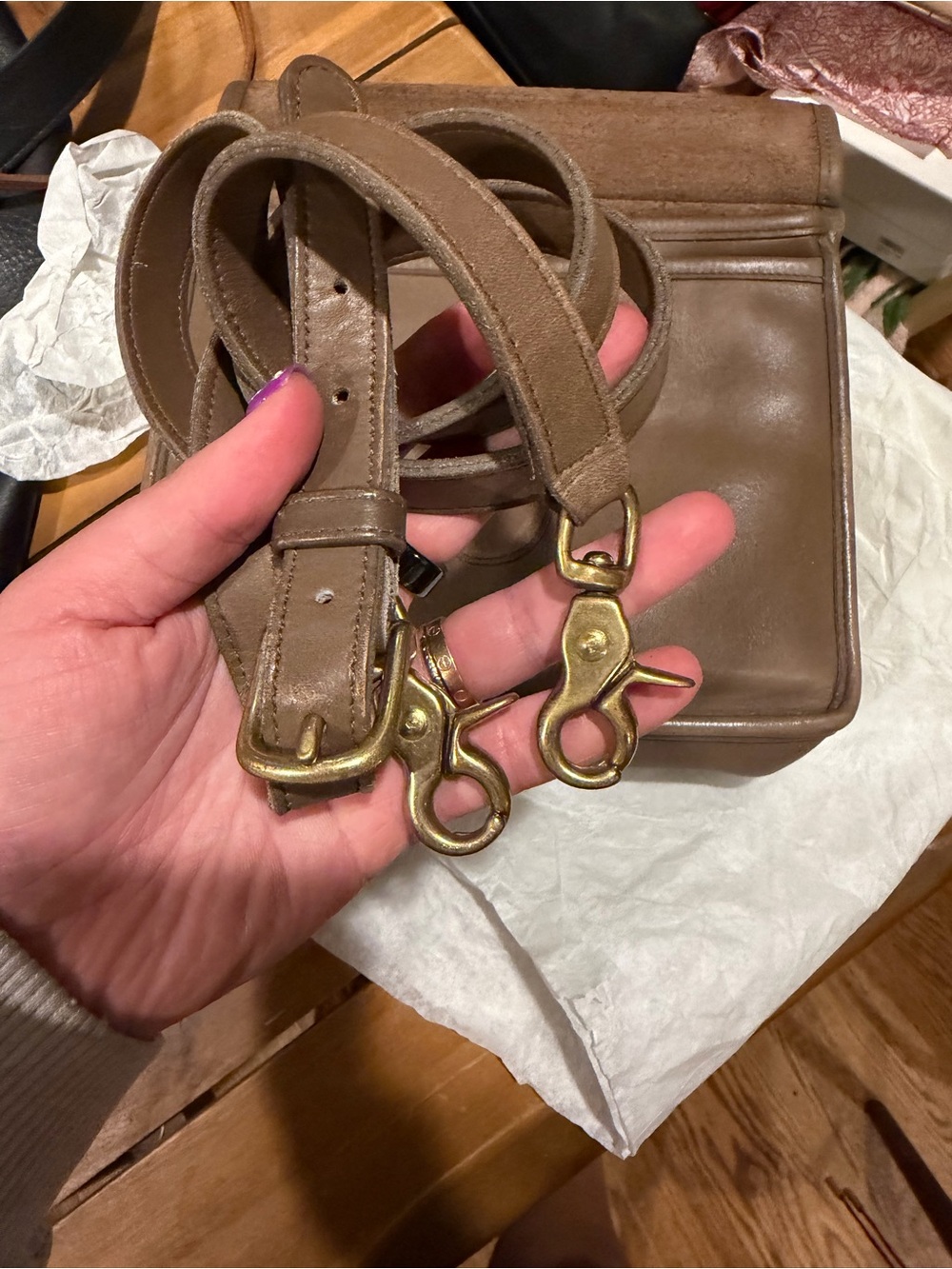 Coach Vintage Taupe Leather Willis Bag #9927 - Picture 10 of 16